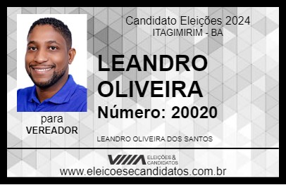 Candidato LEANDRO OLIVEIRA 2024 - ITAGIMIRIM - Eleições