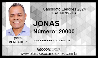 Candidato JONAS 2024 - ITAGIMIRIM - Eleições