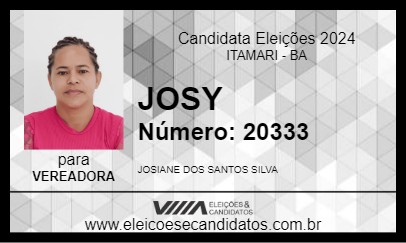 Candidato JOSY 2024 - ITAMARI - Eleições