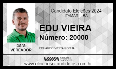 Candidato EDU VIEIRA 2024 - ITAMARI - Eleições