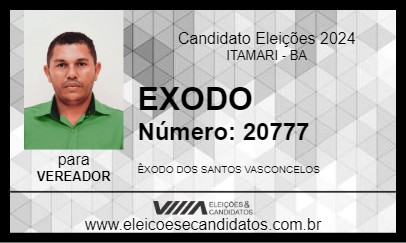 Candidato EXODO 2024 - ITAMARI - Eleições