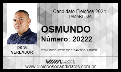 Candidato OSMUNDO 2024 - ITAMARI - Eleições