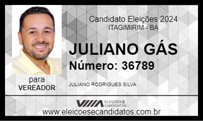 Candidato JULIANO GÁS 2024 - ITAGIMIRIM - Eleições