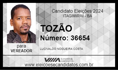 Candidato TOZÃO 2024 - ITAGIMIRIM - Eleições