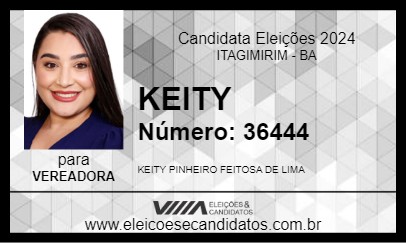 Candidato KEITY 2024 - ITAGIMIRIM - Eleições