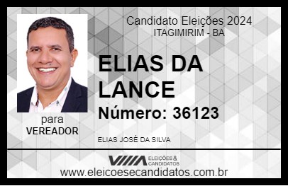 Candidato ELIAS DA LANCE 2024 - ITAGIMIRIM - Eleições