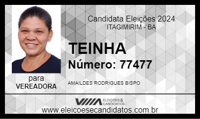 Candidato TEINHA 2024 - ITAGIMIRIM - Eleições