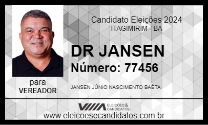 Candidato DR JANSEN 2024 - ITAGIMIRIM - Eleições