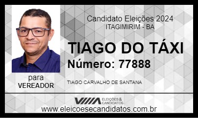 Candidato TIAGO DO TÁXI 2024 - ITAGIMIRIM - Eleições