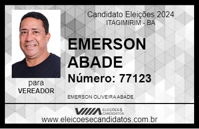 Candidato EMERSON ABADE 2024 - ITAGIMIRIM - Eleições