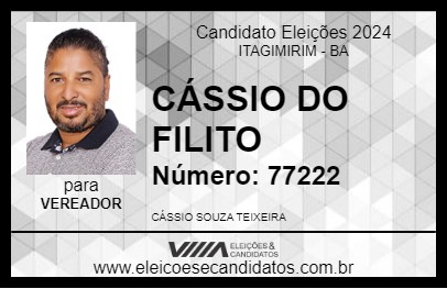 Candidato CÁSSIO DO FILITO 2024 - ITAGIMIRIM - Eleições