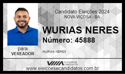 Candidato WURIAS NERES 2024 - NOVA VIÇOSA - Eleições