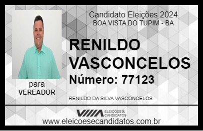 Candidato RENILDO VASCONCELOS 2024 - BOA VISTA DO TUPIM - Eleições