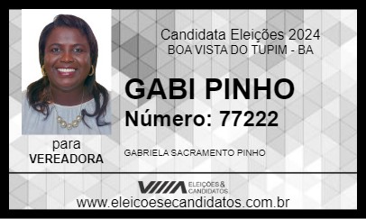 Candidato GABI PINHO 2024 - BOA VISTA DO TUPIM - Eleições