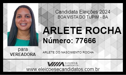 Candidato ARLETE ROCHA 2024 - BOA VISTA DO TUPIM - Eleições