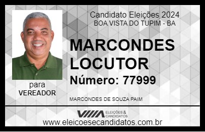 Candidato MARCONDES LOCUTOR 2024 - BOA VISTA DO TUPIM - Eleições