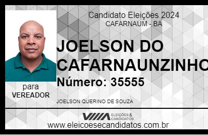 Candidato JOELSON DO CAFARNAUNZINHO 2024 - CAFARNAUM - Eleições