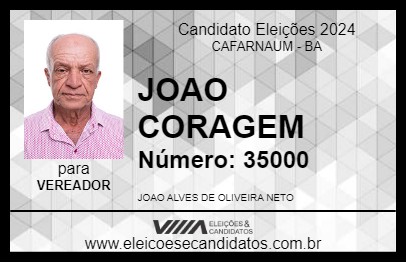 Candidato JOAO CORAGEM 2024 - CAFARNAUM - Eleições