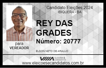 Candidato REY DAS GRADES  2024 - IBIQUERA - Eleições