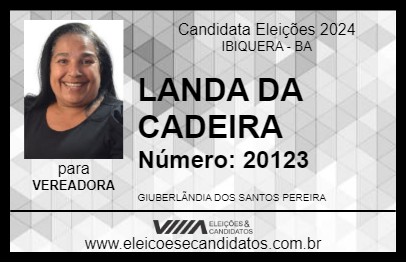 Candidato LANDA DA CADEIRA  2024 - IBIQUERA - Eleições