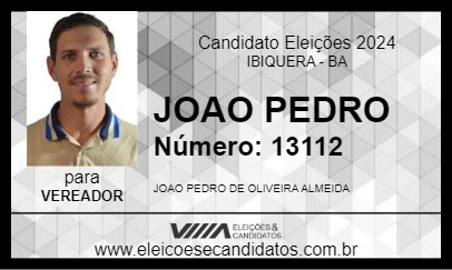 Candidato JOAO PEDRO 2024 - IBIQUERA - Eleições