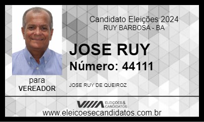 Candidato JOSE RUY 2024 - RUY BARBOSA - Eleições