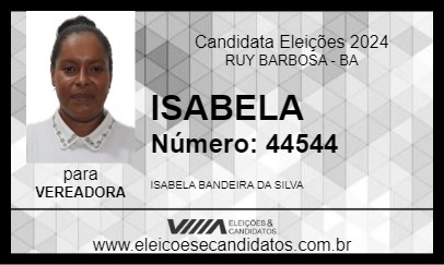 Candidato ISABELA 2024 - RUY BARBOSA - Eleições