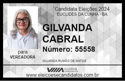 Candidato GILVANDA CABRAL 2024 - EUCLIDES DA CUNHA - Eleições