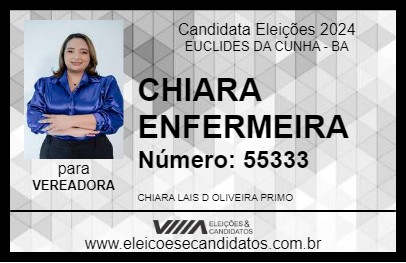 Candidato CHIARA ENFERMEIRA 2024 - EUCLIDES DA CUNHA - Eleições