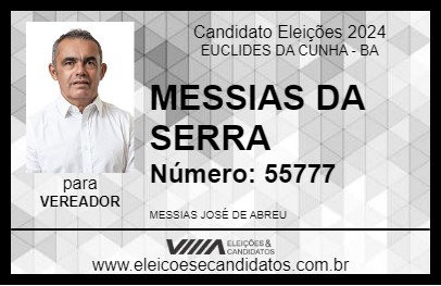 Candidato MESSIAS DA SERRA 2024 - EUCLIDES DA CUNHA - Eleições