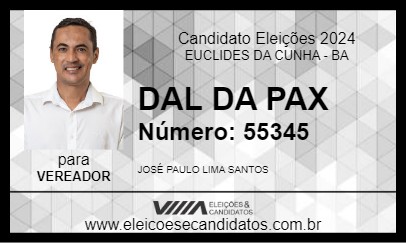 Candidato DAL DA PAX 2024 - EUCLIDES DA CUNHA - Eleições