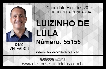 Candidato LUIZINHO DE LULA 2024 - EUCLIDES DA CUNHA - Eleições