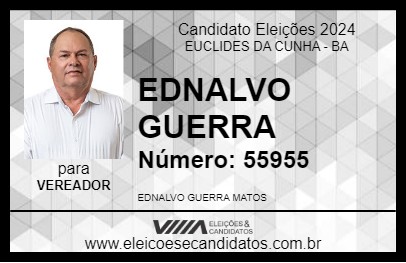 Candidato EDNALVO GUERRA 2024 - EUCLIDES DA CUNHA - Eleições