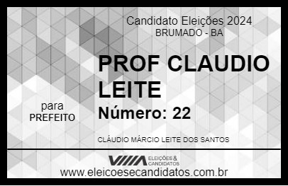 Candidato PROF CLAUDIO LEITE 2024 - BRUMADO - Eleições