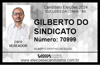 Candidato GILBERTO DO SINDICATO 2024 - EUCLIDES DA CUNHA - Eleições