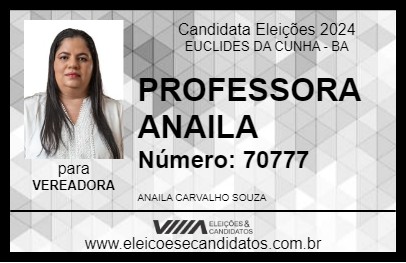 Candidato PROFESSORA ANAILA 2024 - EUCLIDES DA CUNHA - Eleições