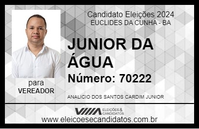 Candidato JUNIOR DA ÁGUA 2024 - EUCLIDES DA CUNHA - Eleições