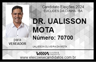 Candidato DR. UALISSON MOTA 2024 - EUCLIDES DA CUNHA - Eleições