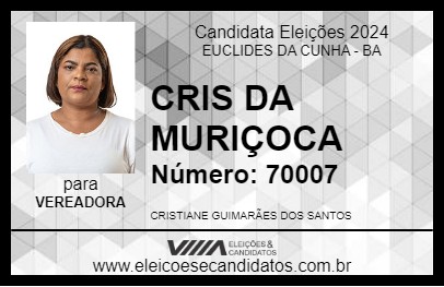 Candidato CRIS DA MURIÇOCA 2024 - EUCLIDES DA CUNHA - Eleições