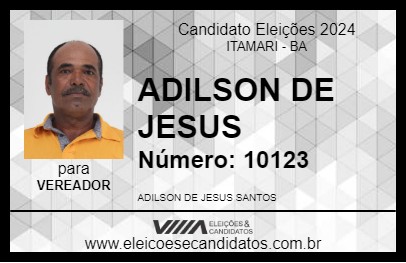 Candidato ADILSON DE JESUS 2024 - ITAMARI - Eleições