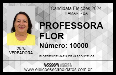 Candidato PROFESSORA FLOR 2024 - ITAMARI - Eleições