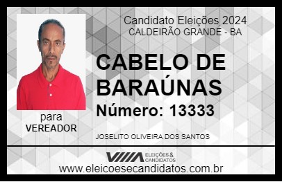 Candidato CABELO DE BARAÚNAS 2024 - CALDEIRÃO GRANDE - Eleições