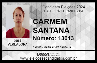 Candidato CARMEM SANTANA 2024 - CALDEIRÃO GRANDE - Eleições