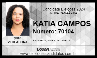 Candidato KATIA CAMPOS 2024 - NOVA CANAÃ - Eleições