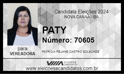 Candidato PATY 2024 - NOVA CANAÃ - Eleições