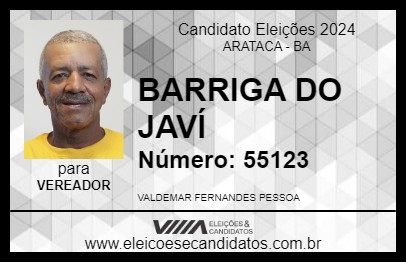 Candidato BARRIGA DO JAVÍ 2024 - ARATACA - Eleições