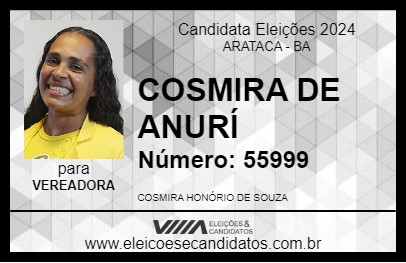 Candidato COSMIRA DE ANURÍ 2024 - ARATACA - Eleições