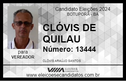 Candidato CLÓVIS DE QUILAU 2024 - BOTUPORÃ - Eleições