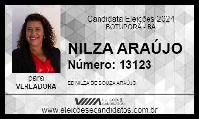 Candidato NILZA ARAÚJO 2024 - BOTUPORÃ - Eleições