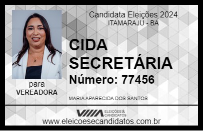 Candidato CIDA SECRETÁRIA 2024 - ITAMARAJU - Eleições